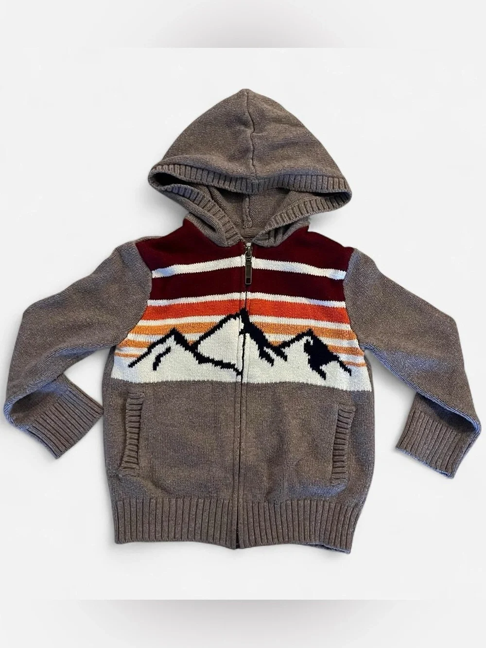 Gymboree Mountain Sweater Hoodie Cardigan, size 3